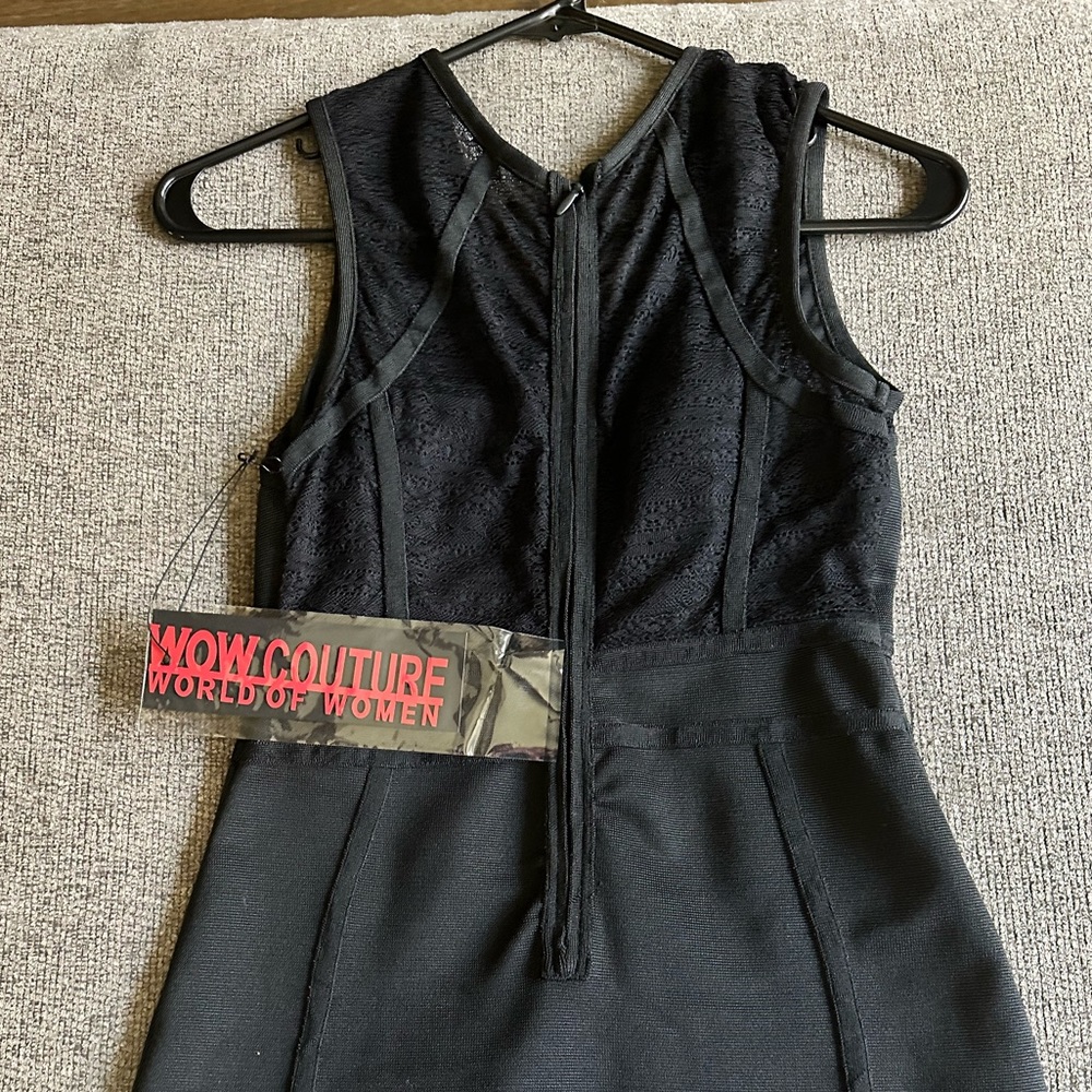 WOWCouture Medium Black Bodycon MiniDress. - Picture 3 of 4